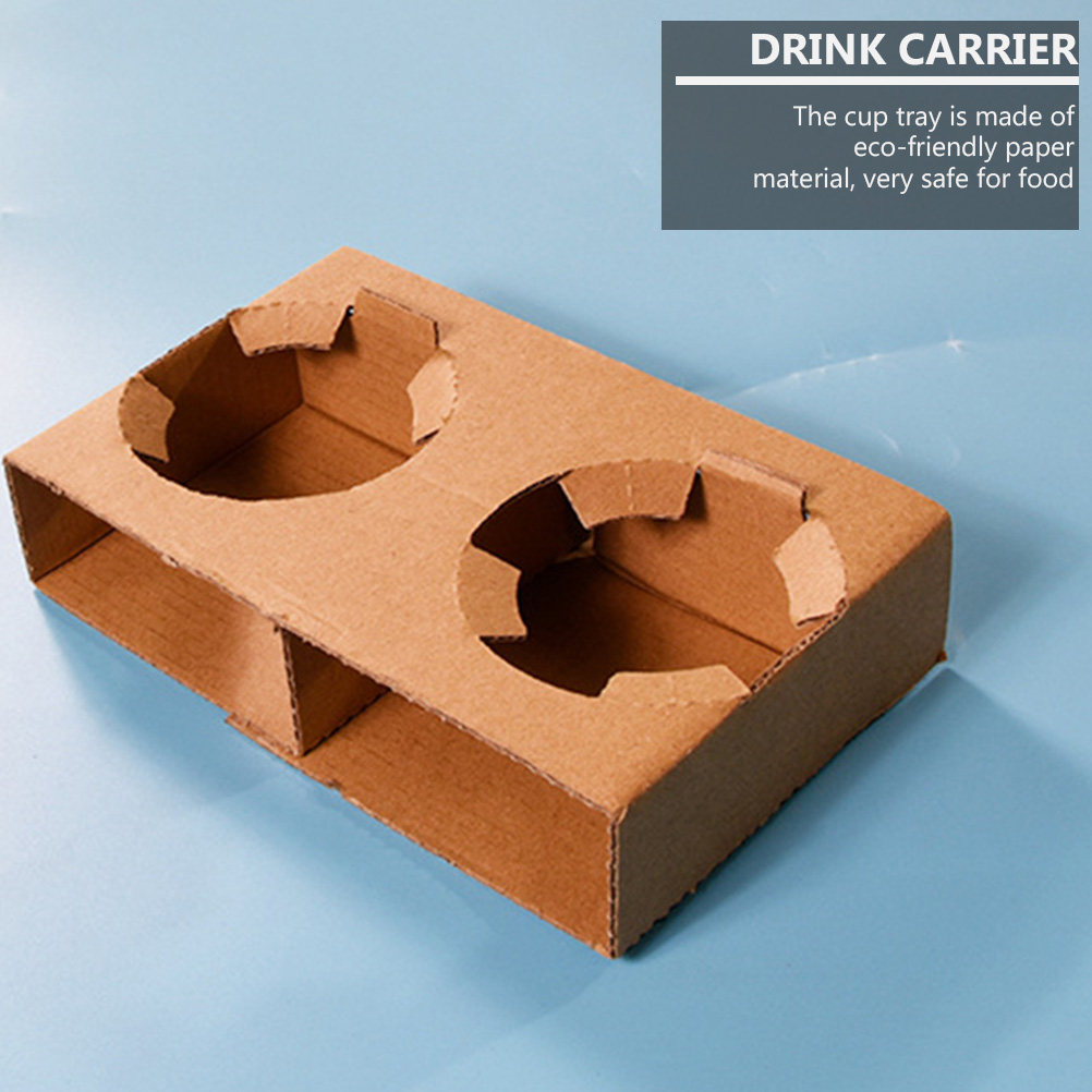 Coffee Tea Hot - 10Pcs Eco-Friendly Biodegradable Paper Drink Carrier