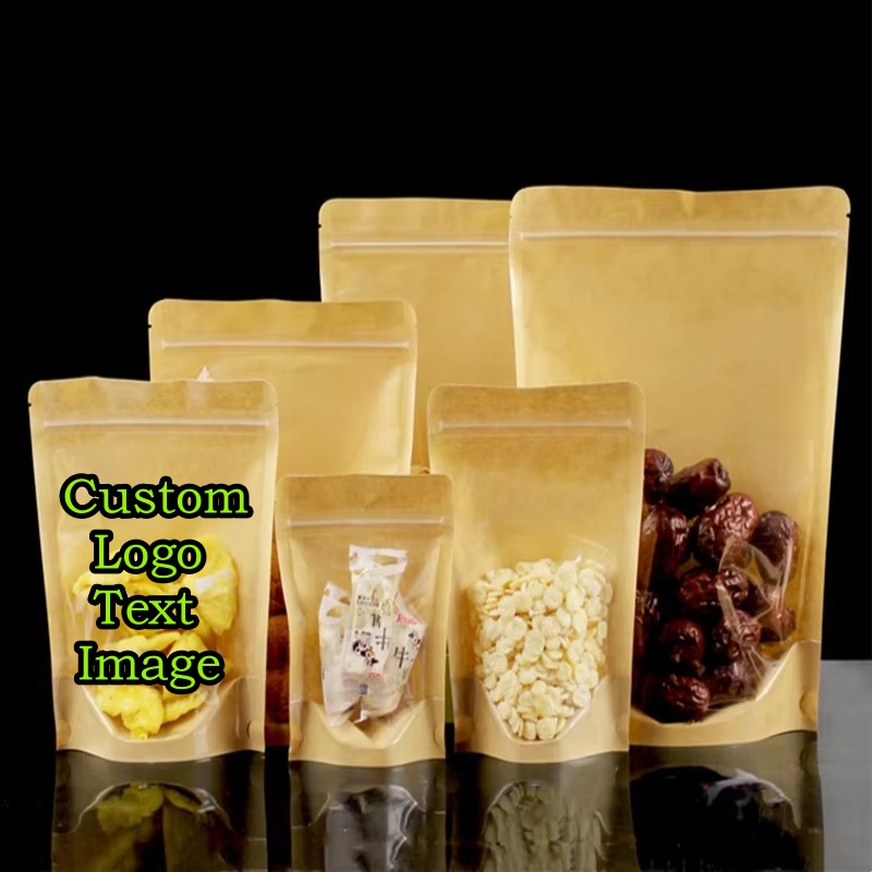 Coffee Tea In Chinese - 100PCS Clear Stand-up Kraft Paper Ziplock