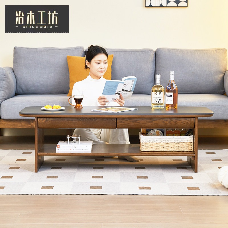 Coffee Tea Room - Woodworking Workshop Ash Wood Coffee Table