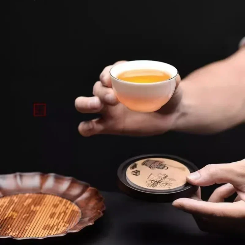 Round Wood Cup Mat Heat Resist - огляд і ціна Coffee Tea In Chinese