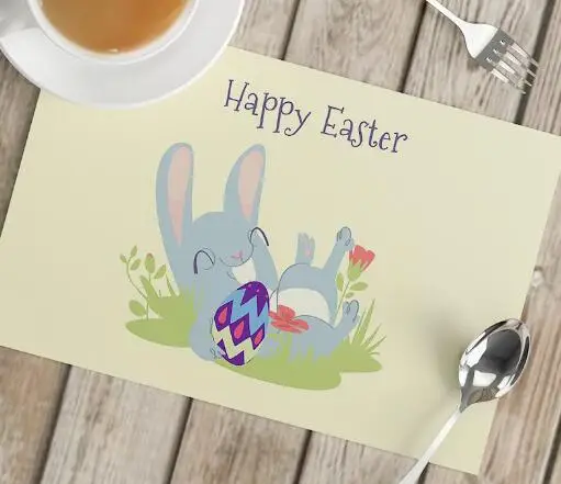 Cartoon Easter Bunny Eggs Prin - огляд і ціна Coffee Tea Place