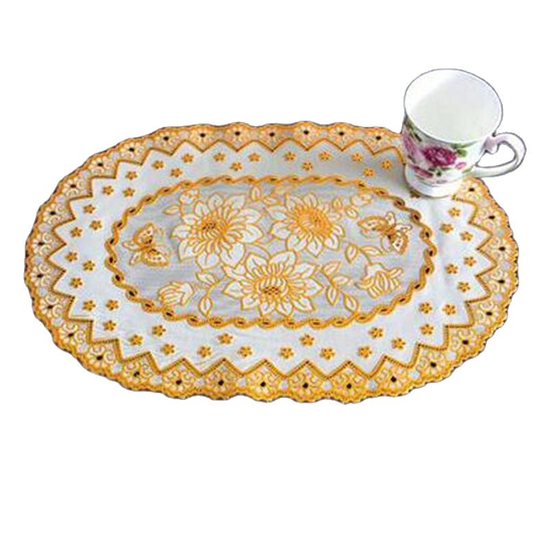 HOT Oval Lace PVC Gold Plastic - огляд і ціна Coffee Tea Place