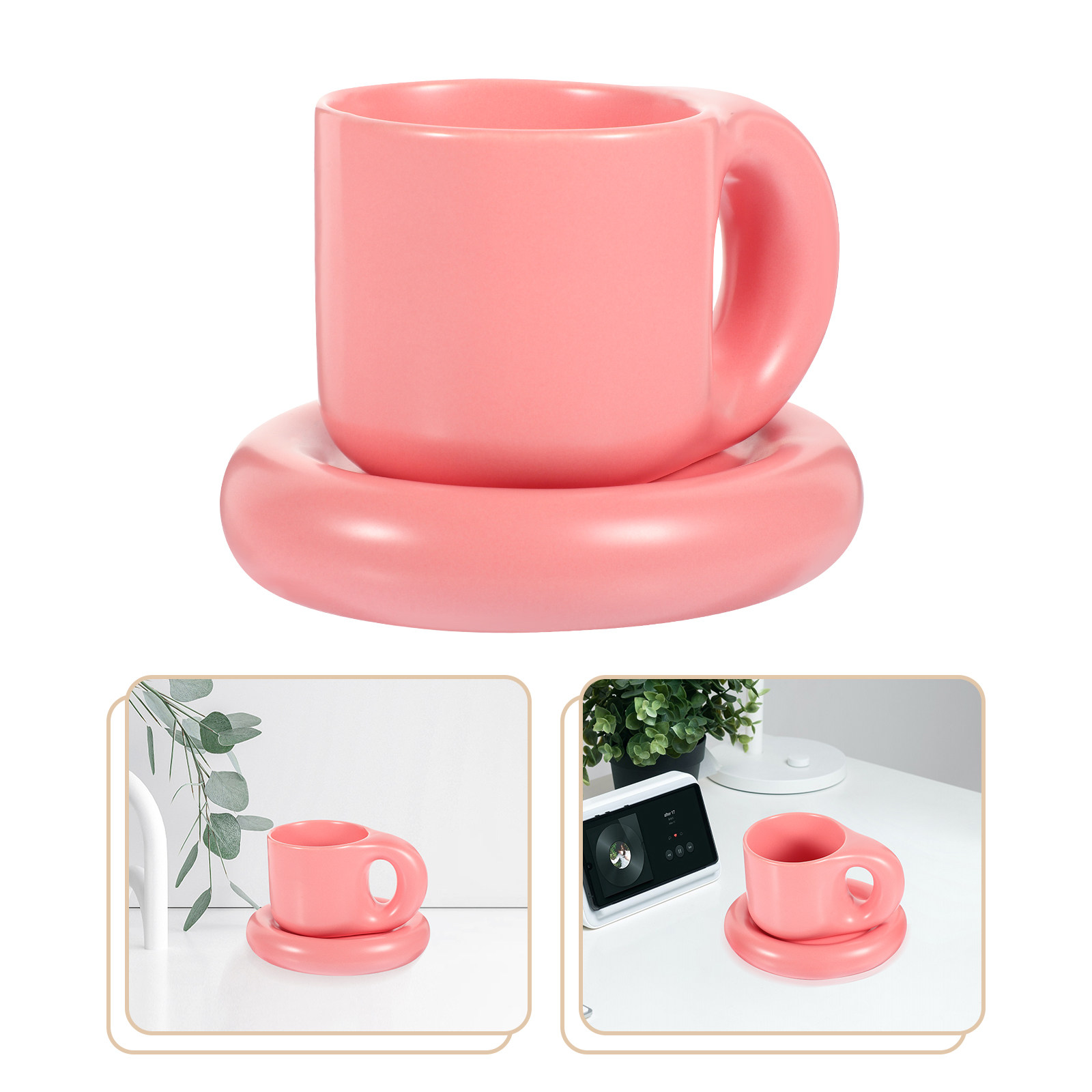 Ceramic Coffee Cup Set with Sa - огляд і ціна Coffee Tea Home
