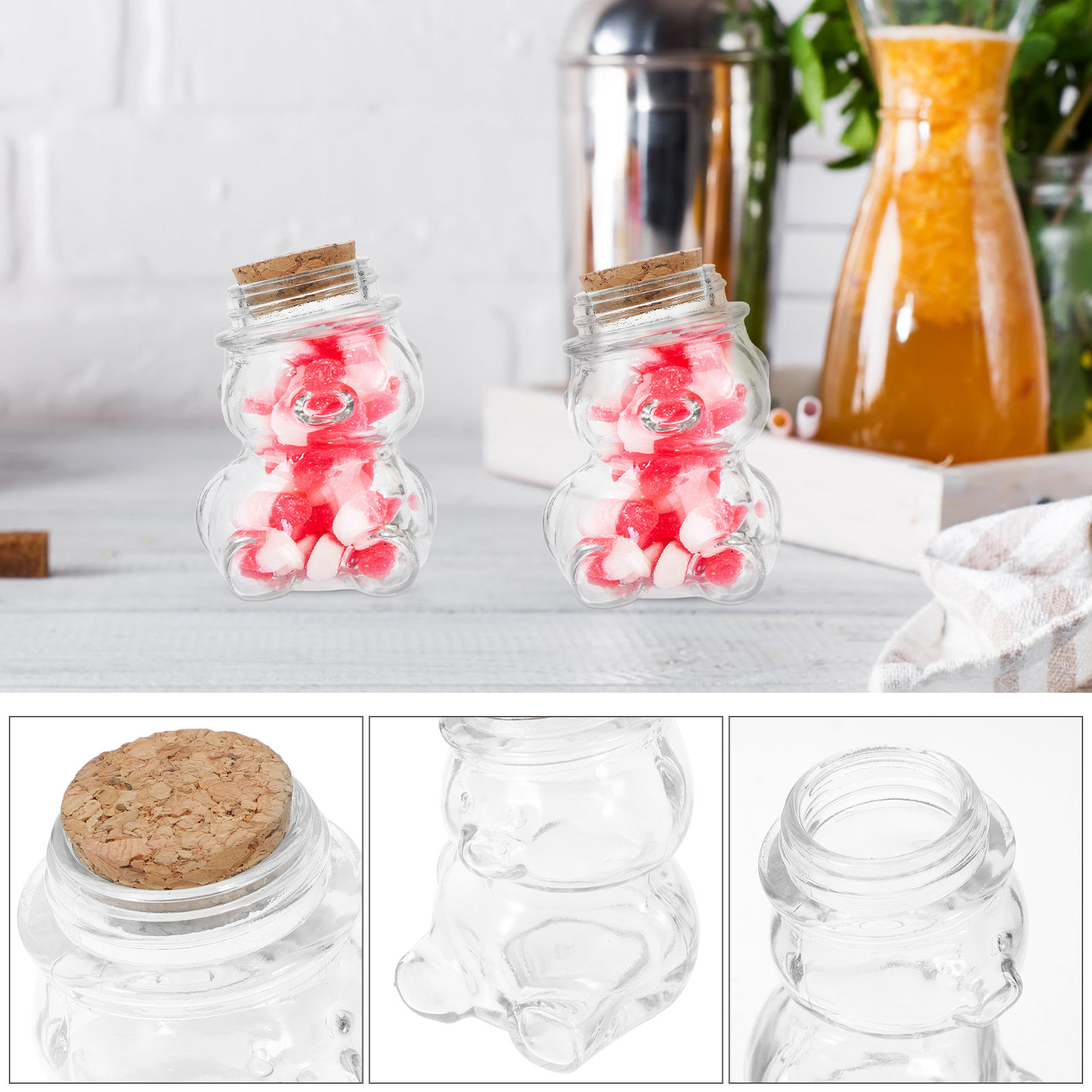 4Pcs Glass Candy Jar Set Trans - огляд і ціна Coffee Tea Containers